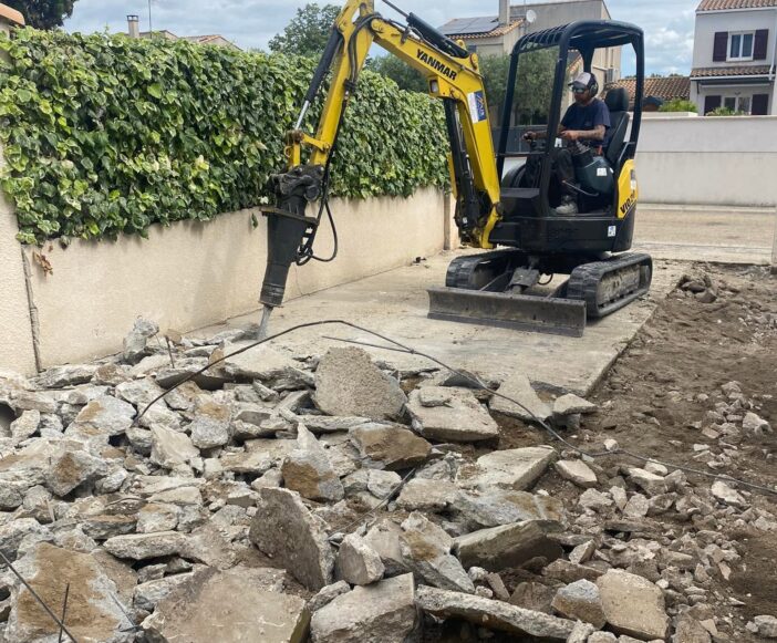 Réalisation d'un dallage en béton imprimé